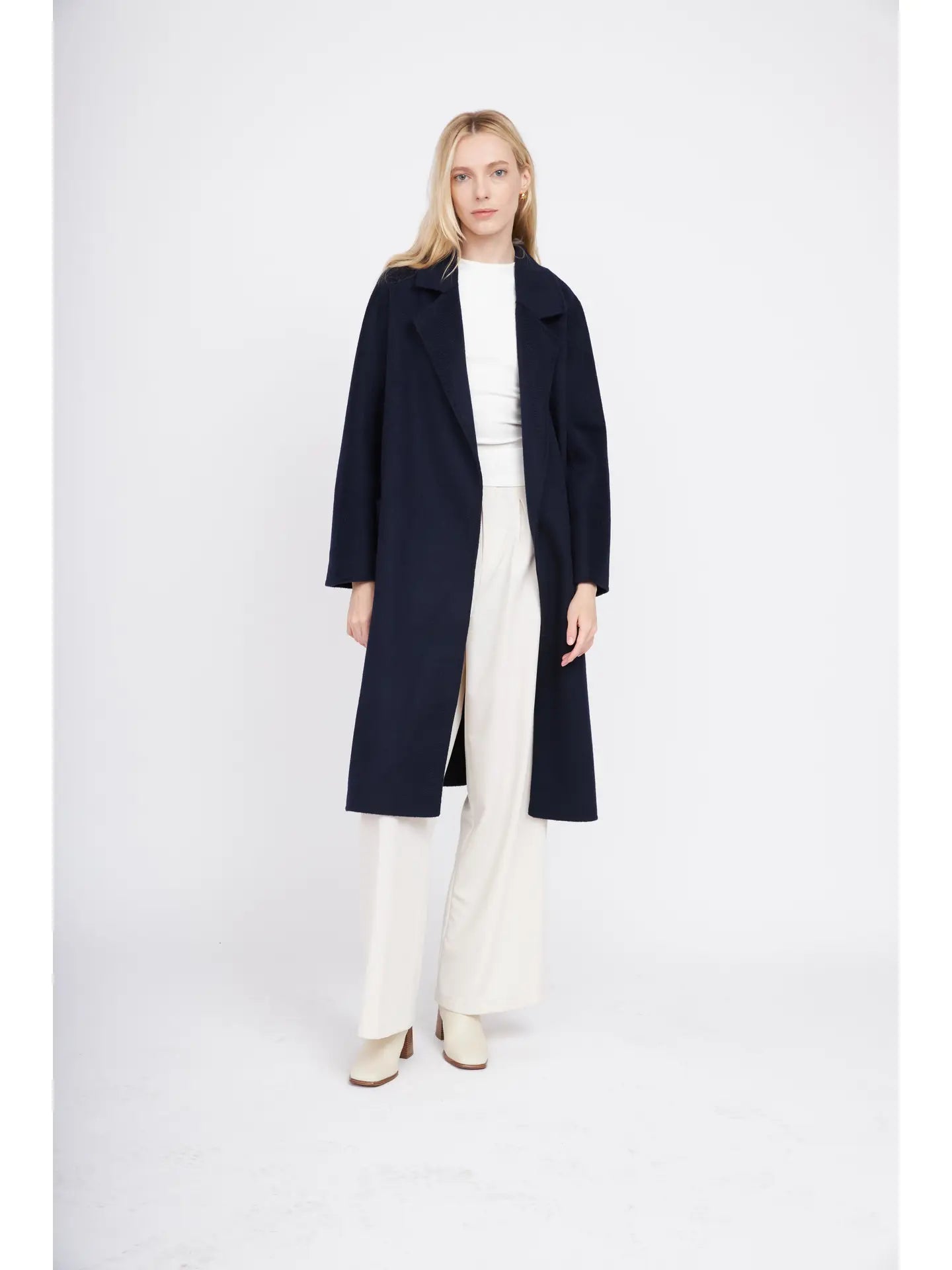 The Classic Wrap Coat - Navy