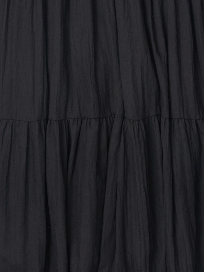 The Cora Dress | Gathered Neck Midi Dress BLACK-Dress-All Row-S-BLACK-Urbanheer