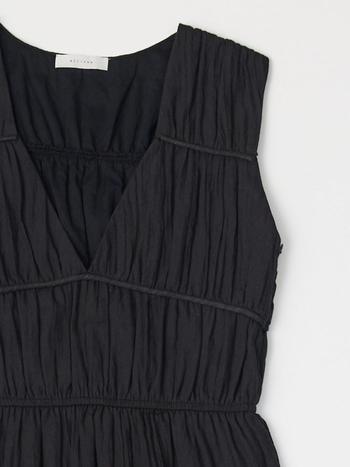 The Cora Dress | Gathered Neck Midi Dress BLACK-Dress-All Row-S-BLACK-Urbanheer