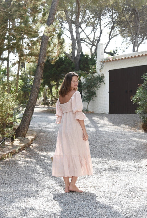The Deia Dress // Blush-Dress-Beachwood-100% Linen-Urbanheer