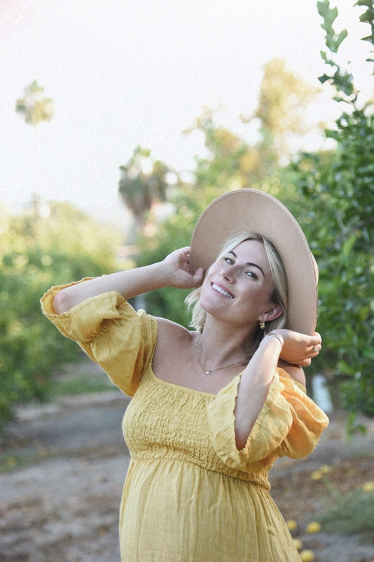 The Deia Dress // Sunflower-Dress-Beachwood-100% Linen-Urbanheer