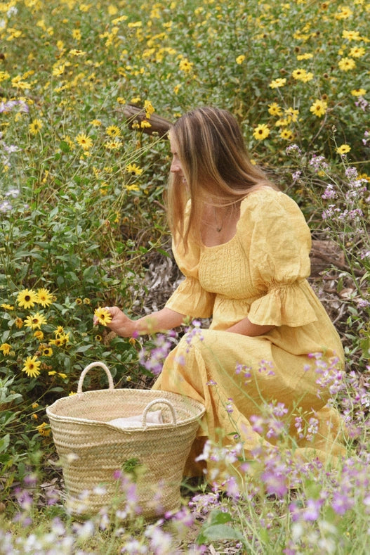 The Deia Dress // Sunflower-Dress-Beachwood-100% Linen-Urbanheer