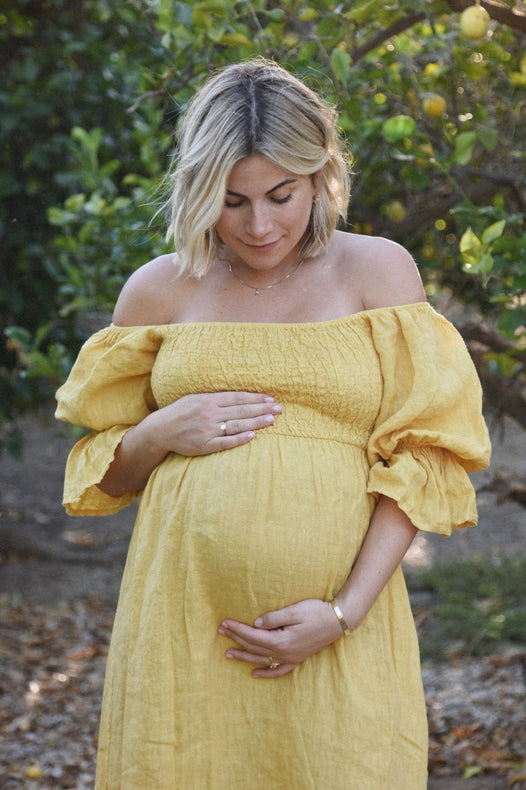 The Deia Dress // Sunflower-Dress-Beachwood-100% Linen-Urbanheer