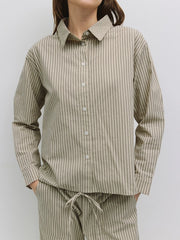The Dixon Top | Oversized Striped Button-Down Shirt BEIGE-Shirt-All Row-S-BEIGE-Urbanheer