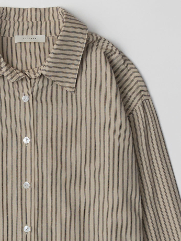 The Dixon Top | Oversized Striped Button-Down Shirt BEIGE-Shirt-All Row-S-BEIGE-Urbanheer
