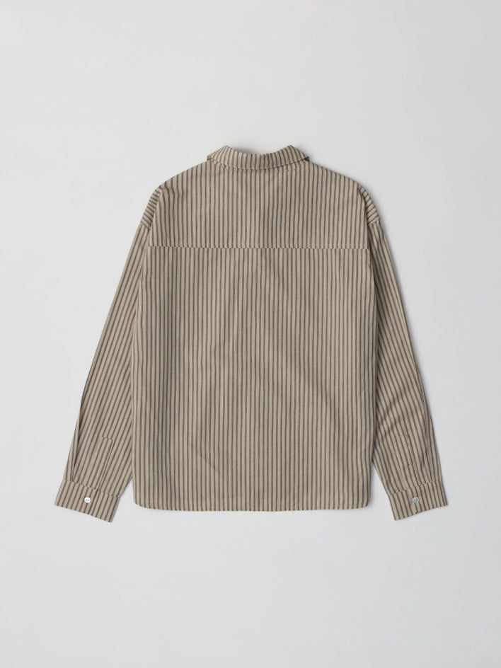 The Dixon Top | Oversized Striped Button-Down Shirt BEIGE-Shirt-All Row-S-BEIGE-Urbanheer