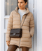 The Dorchester | Down Coat with Chunky Zipper | Taupe