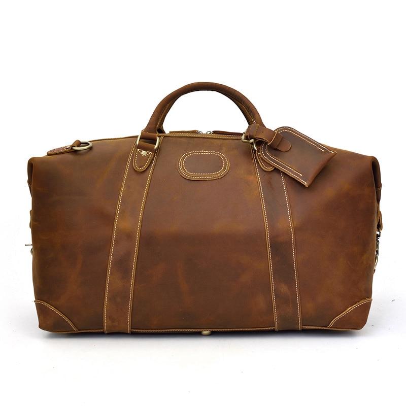 The Eira Duffle Bag | Vintage Leather Weekender Brown-Duffle Bag-Steel Horse Leather-Leather-Brown-Urbanheer