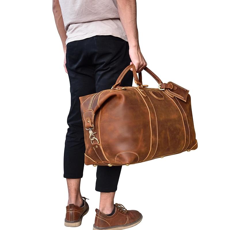 The Eira Duffle Bag | Vintage Leather Weekender Brown-Duffle Bag-Steel Horse Leather-Leather-Brown-Urbanheer