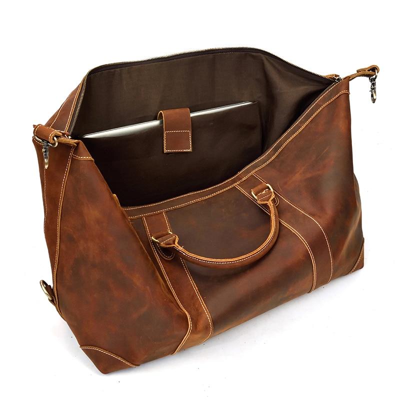 The Eira Duffle Bag | Vintage Leather Weekender Brown-Duffle Bag-Steel Horse Leather-Leather-Brown-Urbanheer