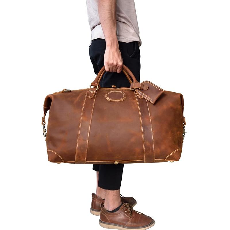 The Eira Duffle Bag | Vintage Leather Weekender Brown-Duffle Bag-Steel Horse Leather-Leather-Brown-Urbanheer
