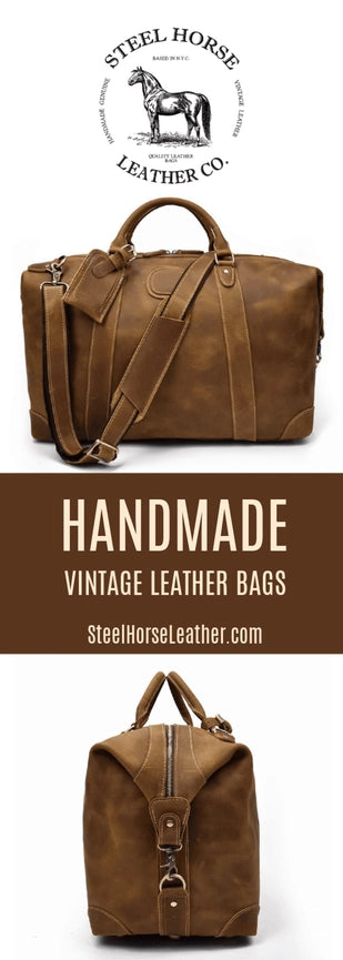 The Eira Duffle Bag | Vintage Leather Weekender Brown-Duffle Bag-Steel Horse Leather-Leather-Brown-Urbanheer