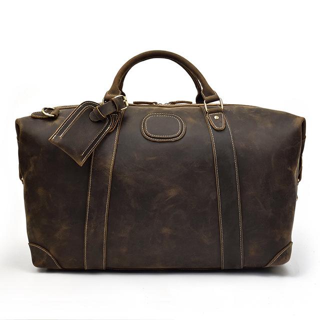 The Eira Duffle Bag | Vintage Leather Weekender Dark Brown-Duffle Bag-Steel Horse Leather-Leather-Dark Brown-Urbanheer
