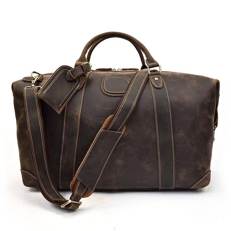 The Eira Duffle Bag | Vintage Leather Weekender Dark Brown-Duffle Bag-Steel Horse Leather-Leather-Dark Brown-Urbanheer