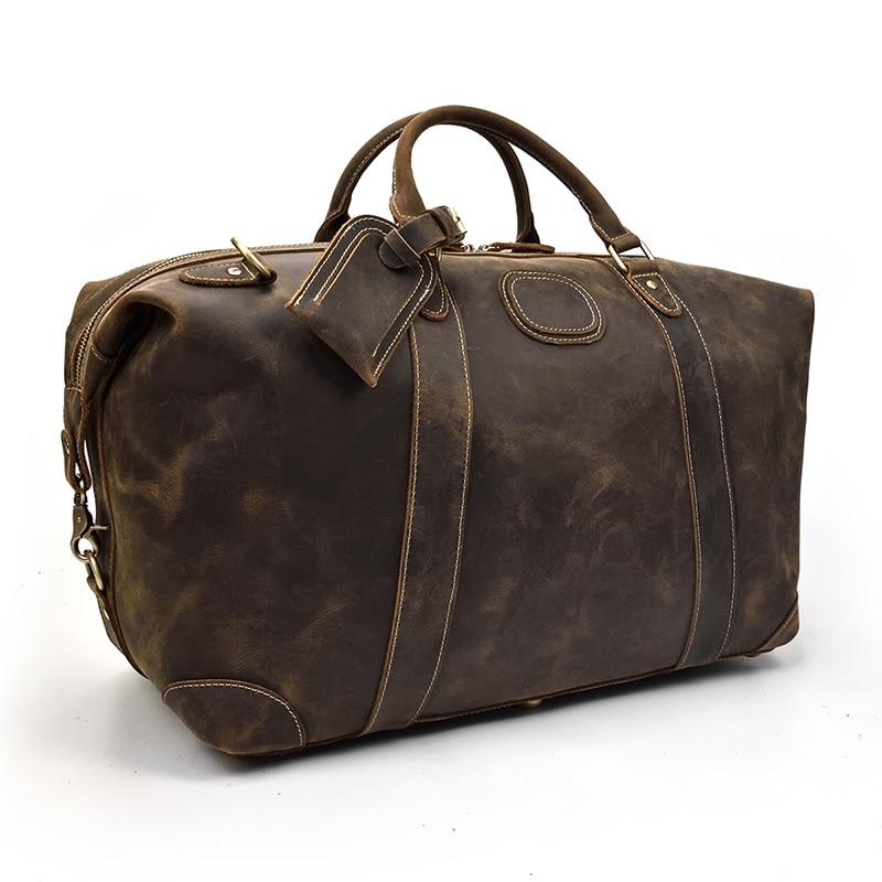 The Eira Duffle Bag | Vintage Leather Weekender Dark Brown-Duffle Bag-Steel Horse Leather-Leather-Dark Brown-Urbanheer
