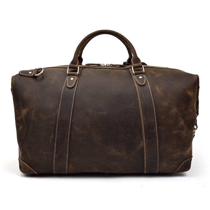 The Eira Duffle Bag | Vintage Leather Weekender Dark Brown-Duffle Bag-Steel Horse Leather-Leather-Dark Brown-Urbanheer