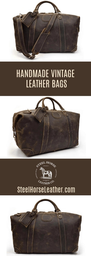 The Eira Duffle Bag | Vintage Leather Weekender Dark Brown-Duffle Bag-Steel Horse Leather-Leather-Dark Brown-Urbanheer