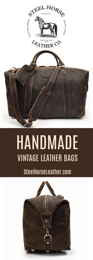 The Eira Duffle Bag | Vintage Leather Weekender Dark Brown-Duffle Bag-Steel Horse Leather-Leather-Dark Brown-Urbanheer