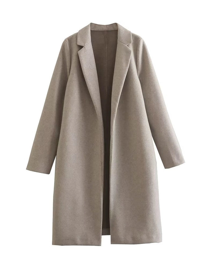 The Famous Zara Coat Solid Woolen Coats White Label-coats-Blak Wardrob-S-KH-Urbanheer