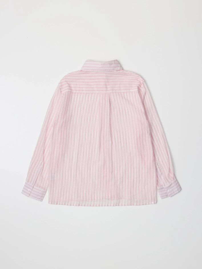 The Frazier Top | Sheer Striped Button-Down Shirt CREAM-PINK-Shirt-All Row-S-CREAM-PINK-Urbanheer
