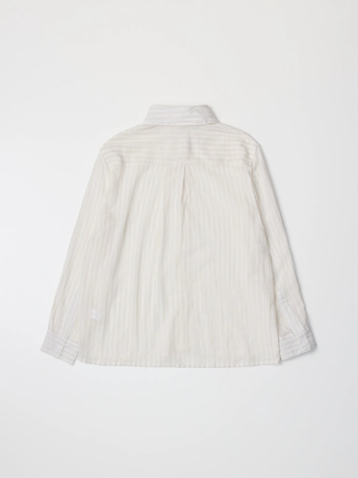 The Frazier Top | Sheer Striped Button-Down Shirt WHITE-BEIGE-Shirt-All Row-S-WHITE-BEIGE-Urbanheer