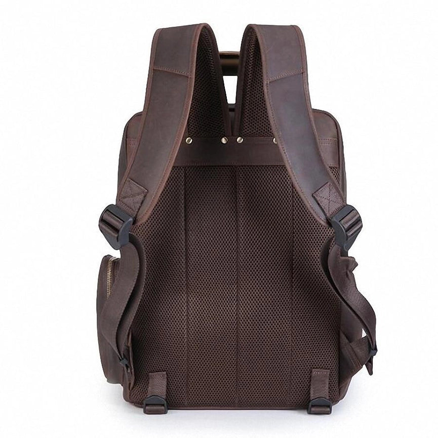 The Gaetano | Large Leather Backpack Camera Bag with Tripod Holder-Backpack-Steel Horse Leather-Leather-Urbanheer