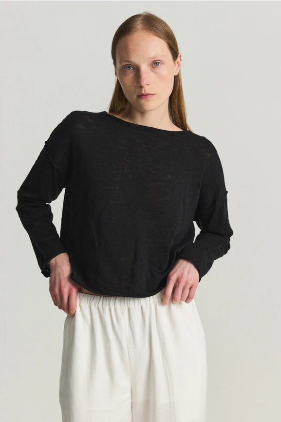 The Gia Top | Relaxed Boat Neck Long Sleeve Top-Top-MOD REF-S-Urbanheer