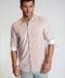 The Go Big Stripe Long Sleeve Tech Shirt - Espresso
