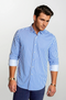 The Go Big Stripe Long Sleeve Tech Shirt - Royal Blue