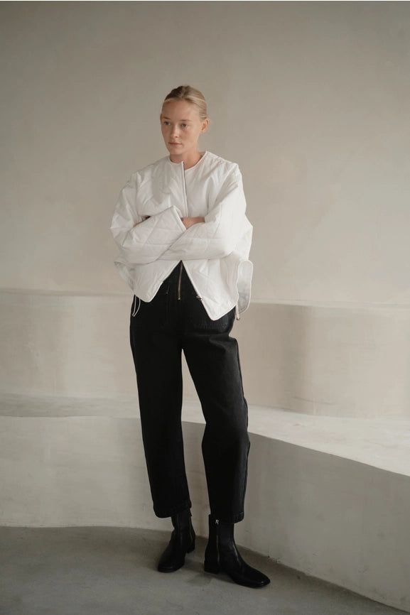 The Greta Jacket | Oversized Quilted Jacket with Drawstrings WHITE-Jacket-MOD REF-S-WHITE-Urbanheer