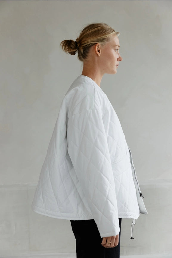The Greta Jacket | Oversized Quilted Jacket with Drawstrings WHITE-Jacket-MOD REF-S-WHITE-Urbanheer