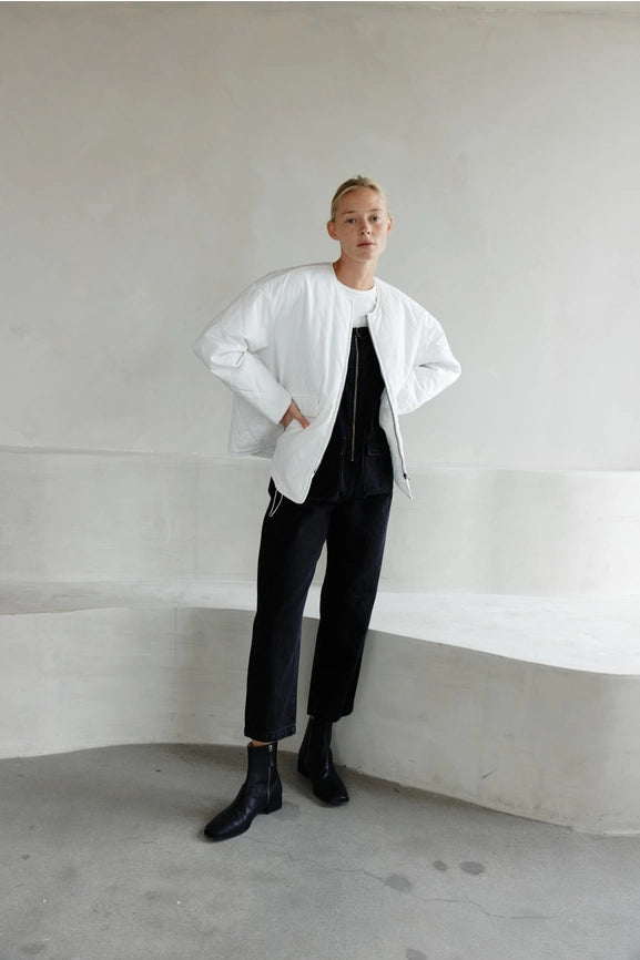 The Greta Jacket | Oversized Quilted Jacket with Drawstrings WHITE-Jacket-MOD REF-S-WHITE-Urbanheer