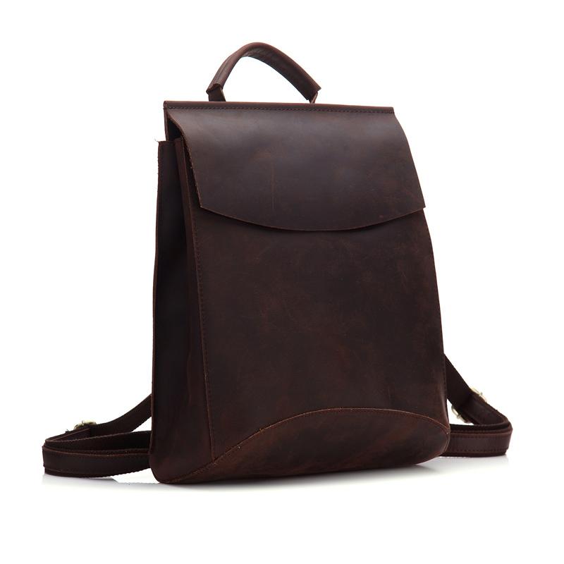 The Gyda Backpack | Vintage Leather Travel Backpack-Backpack-Steel Horse Leather-Leather-Brown-12.1"L x 11"H x 4"W (31cm x 28cm x 10cm)-Urbanheer