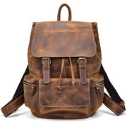 The Hagen Backpack | Vintage Leather Backpack Brown-Backpack-Steel Horse Leather-14.6" X 12.2" X 5.1" (37x 31cm x 13cm)-Leather-Brown-Urbanheer