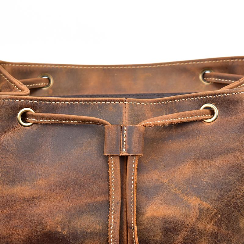 The Hagen Backpack | Vintage Leather Backpack Brown-Backpack-Steel Horse Leather-14.6" X 12.2" X 5.1" (37x 31cm x 13cm)-Leather-Brown-Urbanheer