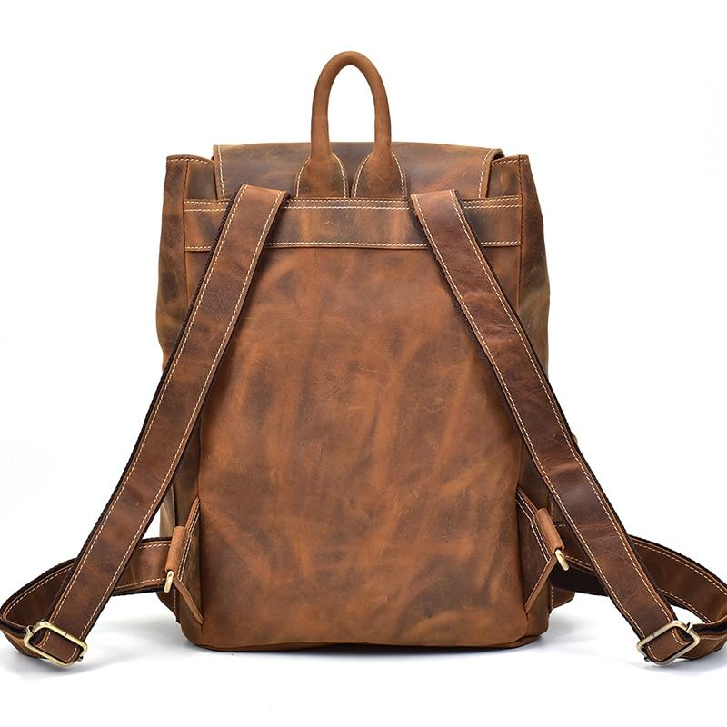 The Hagen Backpack | Vintage Leather Backpack Brown-Backpack-Steel Horse Leather-14.6" X 12.2" X 5.1" (37x 31cm x 13cm)-Leather-Brown-Urbanheer