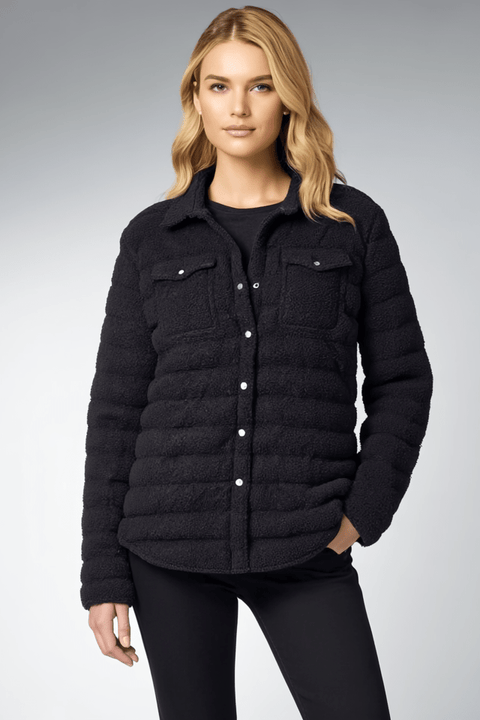 The Harrow Bouclé | Down Shirt | Midnight Black