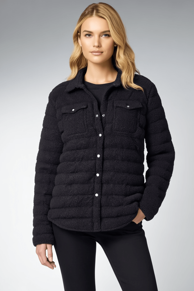 The Harrow Bouclé | Down Shirt | Midnight Black