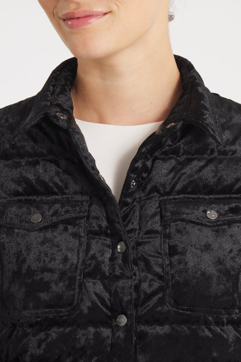 The Harrow Velour | Down Shirt | Midnight Black