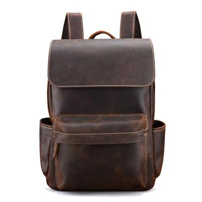 The Helka Backpack | Genuine Vintage Leather Backpack-Backpack-Steel Horse Leather-Leather-Dark Brown-Urbanheer
