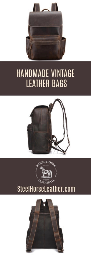 The Helka Backpack | Genuine Vintage Leather Backpack-Backpack-Steel Horse Leather-Leather-Dark Brown-Urbanheer