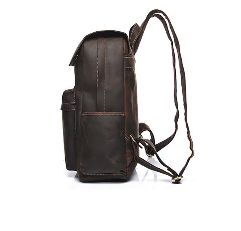 The Helka Backpack | Genuine Vintage Leather Backpack-Backpack-Steel Horse Leather-Leather-Dark Brown-Urbanheer