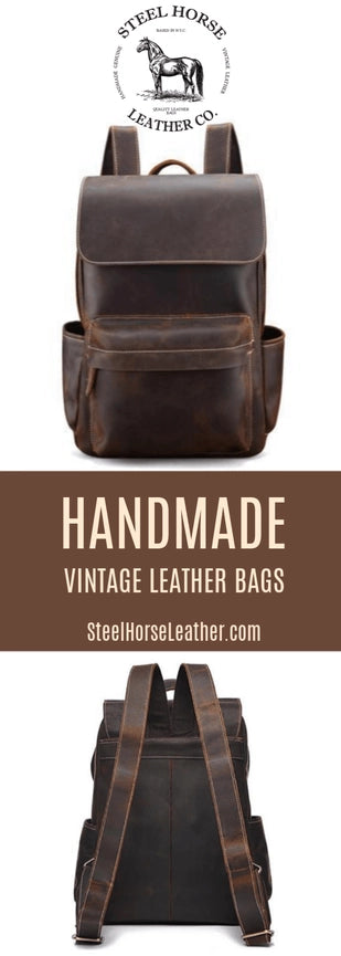 The Helka Backpack | Genuine Vintage Leather Backpack-Backpack-Steel Horse Leather-Leather-Dark Brown-Urbanheer