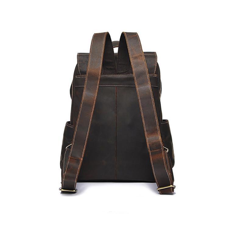 The Helka Backpack | Genuine Vintage Leather Backpack-Backpack-Steel Horse Leather-Leather-Dark Brown-Urbanheer