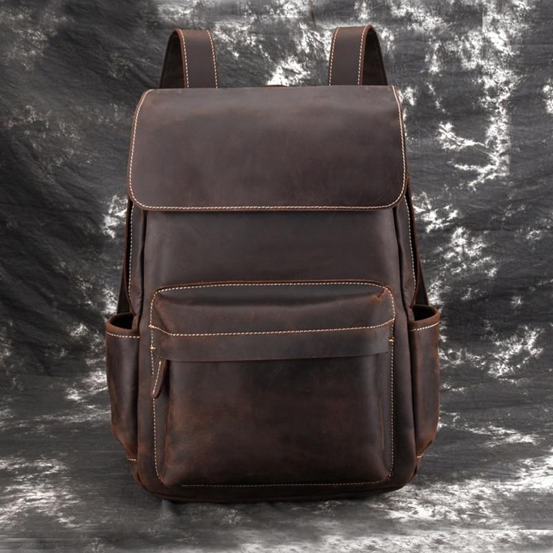 The Helka Backpack | Genuine Vintage Leather Backpack-Backpack-Steel Horse Leather-Leather-Dark Brown-Urbanheer