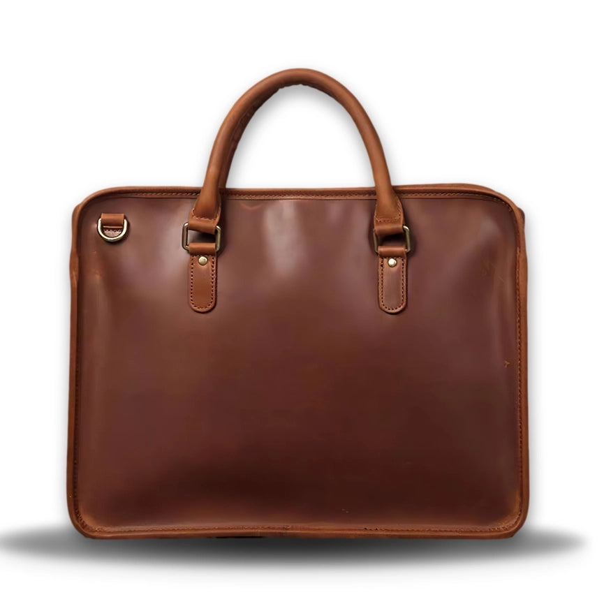 The Hemming Leather Laptop Bag | Vintage Leather Briefcase-Briefcases-Steel Horse Leather-Leather-Urbanheer