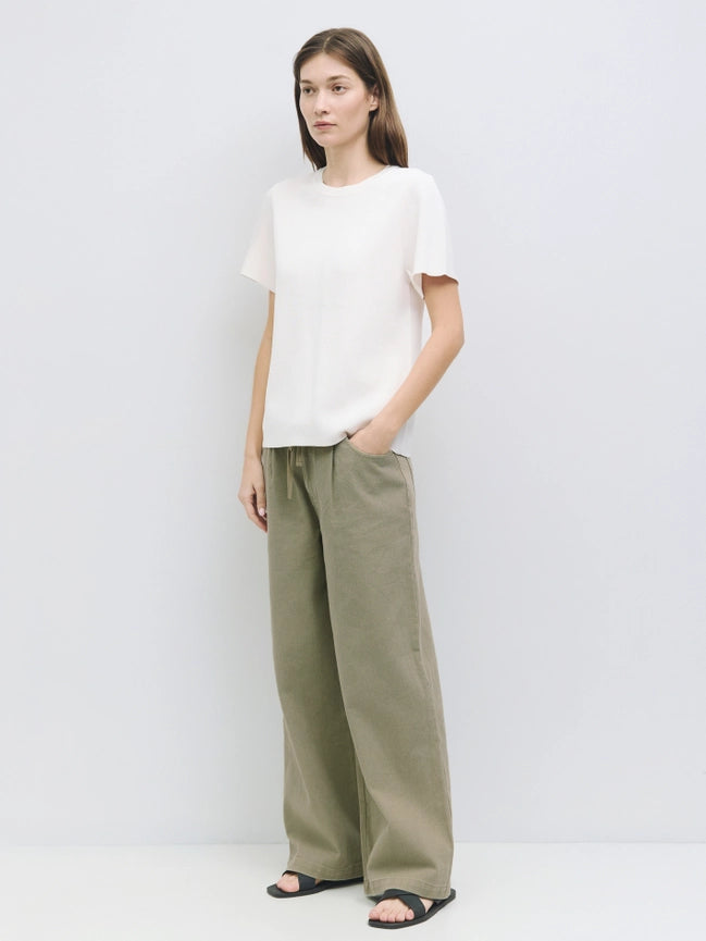 The Iris Pants | Denim Drawstring Pants-Pants-MOD REF-S-OLIVE-Urbanheer