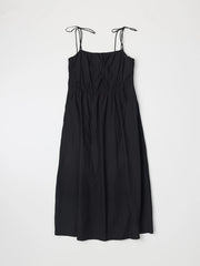 The Isadora Dress | Poplin Midi Dress with Shoulder Ties BLACK-Dress-All Row-S-BLACK-Urbanheer