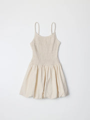 The Jaime Dress | Smocked Mini Bubble Dress OATMEAL-Dress-MOD REF-S-OATMEAL-Urbanheer