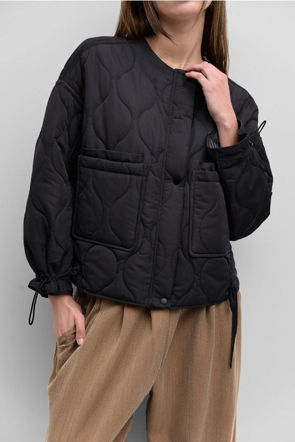 The Kara Jacket | Quilted Zip Jacket BLACK-Jacket-MOD REF-S-BLACK-Urbanheer